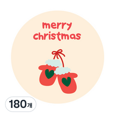 Donna&deco Happy Merry 手套 4.5cm 圓形貼紙, 180個, 混合顏色