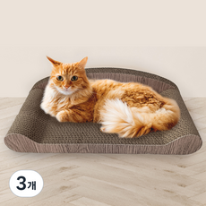 펫샵 벤치소파형 캣스크래쳐, 우드베이지, 3개