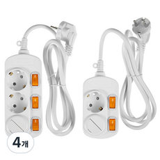 홈플래닛 멀티탭 + 어린이 보호용 안전커버, 1.5m, XWL-GD2A (2구) + XWL-GD3A (3구), 4개