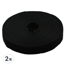 컴잇 벨크로 케이블 타이 전선정리 롤타입 2cm x 10M 블랙, 2개 2개