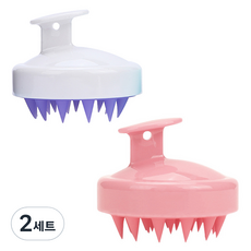 Tanager洗頭按摩刷 2入組, 白色, 粉色, 2組
