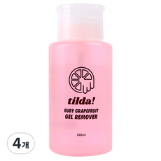 紅葡萄柚凝膠用卸甲液, 4個, 200ml