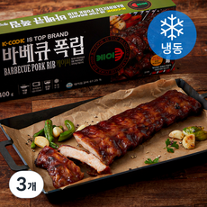 KCOOK 바비큐 폭립 (냉동), 400g, 3개