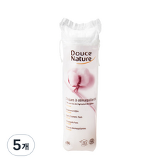 두스나뚜르 오가닉 코스메틱 패드 화장솜 원형, 80매입, 5개