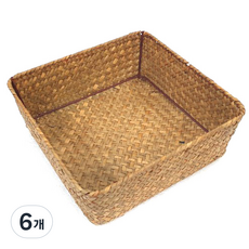 내일의공간 정사각 라탄 바구니, 네츄럴, 6개