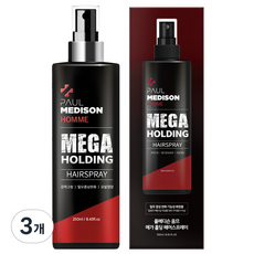 폴메디슨 옴므 메가 홀딩 헤어스프레이, 3개, 250ml
