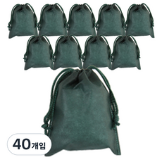 봄91 끈조리개 부직포백 15 x 18 cm, 그린, 40개입