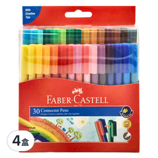 FABER-CASTELL 輝柏 11-300-A 彩色連接筆, 30色, 4盒