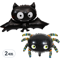 大型蝙蝠與蜘蛛2件組, 2套, 混合色
