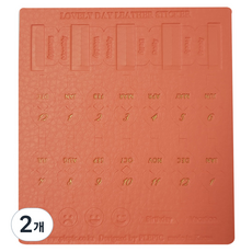 PLEPIC Lovely Day 皮革索引貼紙 珊瑚粉, 2個