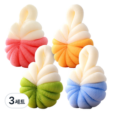 리브모어 저자극 투톤 버블 클린 소프트 샤워볼 세트, 혼합색상, 4개입, 3세트