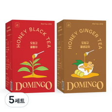 DOMINGO 蜂蜜紅茶 20入 + 蜂蜜生薑 20入 組合, 蜂蜜紅茶 30g + 蜂蜜生薑 30g, 5套