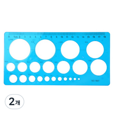 MaDaKkuMi 彩色圖形標準尺寸圓形尺, 2個, 04 藍色(圓形尺)