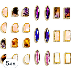 메이브라운 스톤 파츠 자개원석 다이아반원 네일 12종 세트, 혼합색상, 5세트
