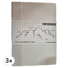 PAPERIDEAS A7 筆記本, 83°護眼紙, PD 3.0 防洇紙, 180°平攤, 含頁碼, 無酸紙, 方格, 73*105 mm, 3本