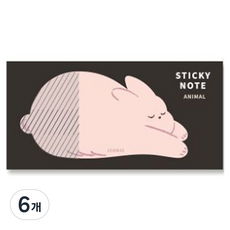 아이코닉 애니멀 점착 메모지, RABBIT, 40개입, 6개