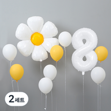 大菊花數字氣球套裝 8, 2組, 隨機發貨（固化色帶）