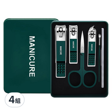 Salimsok 攜帶式指甲剪6件組, 綠色, 4組