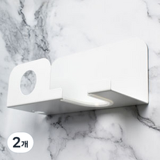 Haean 通用免打孔壁掛式吹風機支架, 白色, 2個