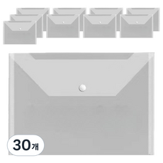 인포멀스 A4 버튼투명파일, 모던 화이트, 30개