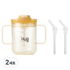 마더케이 허그 PPSU 올인원 양손컵 250ml + 빨대 리필 2p 세트, 투명, 2세트