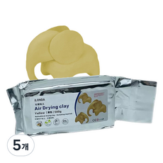 니드잇템 전문가용 공기건조 컬러점토 500g, 옐로우, 5개