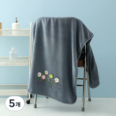 원이네 플라워 하모니 바스타월 320g, 그레이, 5개