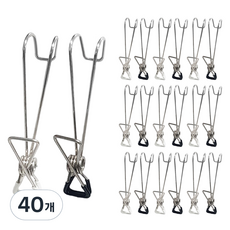 월드크린 스테인리스 논슬립 다용도 집게, 랜덤발송, 40개