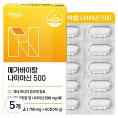 퍼니트 메가 바이탈 고함량 나이아신 500 45g, 5개, 60정