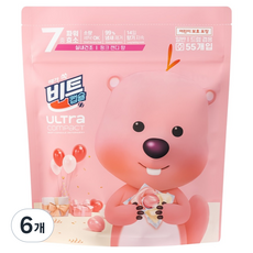 비트 잔망루피 울트라 콤팩트 캡슐세제 핑크캔디향, 55개입, 6개
