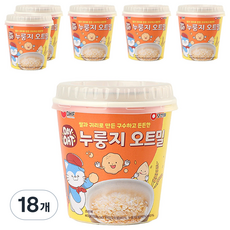 오쌀미 데이오트 누룽지 오트밀 컵, 40g, 18개