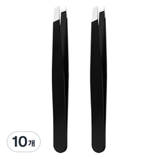 바움미루 스텐 아이브로우 핀셋 사선, 10개, 블랙