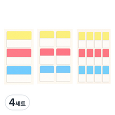 아이엔피 형광 인덱스 접착 메모 스티커 소 + 중 + 대, 4세트
