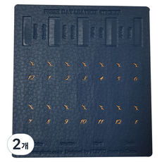 PLEPIC Smart Day 皮革索引貼紙 海軍藍, 2個, 1入