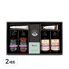 키렌 선물세트 디어라벤더향 샴푸+트리트먼트+바디워시+바디로션+핸드크림+헤어에센스+브러쉬+쇼핑백, 2세트