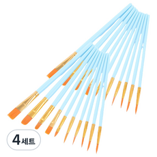 克布朗斯 現代水彩壓克力畫筆10件組 天空藍, 4套, 1.5 x 18 cm