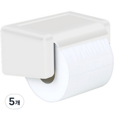 LIVINGiF 免打孔現代風黏貼式霧面衛生紙架, 白色, 5個