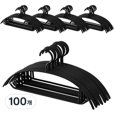 Nature Living 防肩角變形基本款針織上衣衣架, 100個, 黑色
