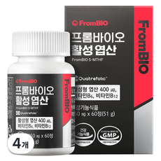 프롬바이오 활성 엽산 51g, 4개, 60정