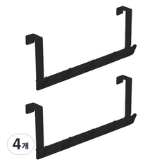 모던 노펀치 도어 후크 5구 18 x 44.5 cm, 블랙, 4개