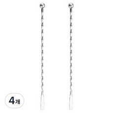 Apnalchangchang 家庭酒吧 Highball 咖啡攪拌棒 搗棒 19cm, 4個, 銀色