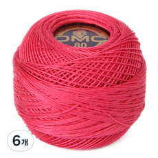 DMC 19號線 80編織刺繡蕾絲線, 601, 6個