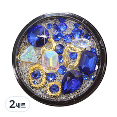 Seller 보석 쥬얼리 네일 파츠 세트, 블루, 2세트