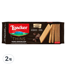 Loacker 萊佳哈斯 薄片黑巧克力威化餅, 150g, 2個