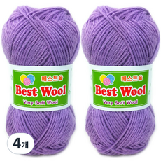 Happysil Best Wool 編織線 4入, 730 粉彩紫
