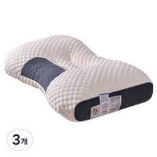스마일깨비 사용 편한 니트형 숙면 경추베개 1kg, 화이트네이비, 3개