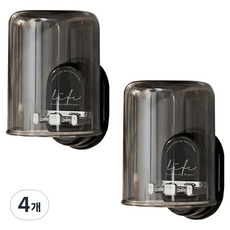 원이네 칫솔걸이 화장실 칫솔홀더, 블랙, 4개