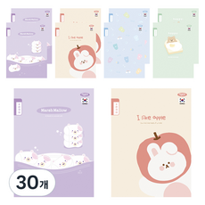 PENPIA 800小學裝訂6格韓文筆記本, 隨機出貨, 30個