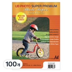 UB포토 광택 컬러레이저 포토용지 157g, A4, 100개