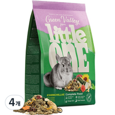 LittleOne 그린밸리 푸드 폴 친칠라 사료 31130, 750g, 4개